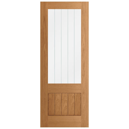 Oak Internal Fully Finished Farley 1 Panel 1 Light Obscure Lined Clear Glass Made-to-Measure Door (120482)