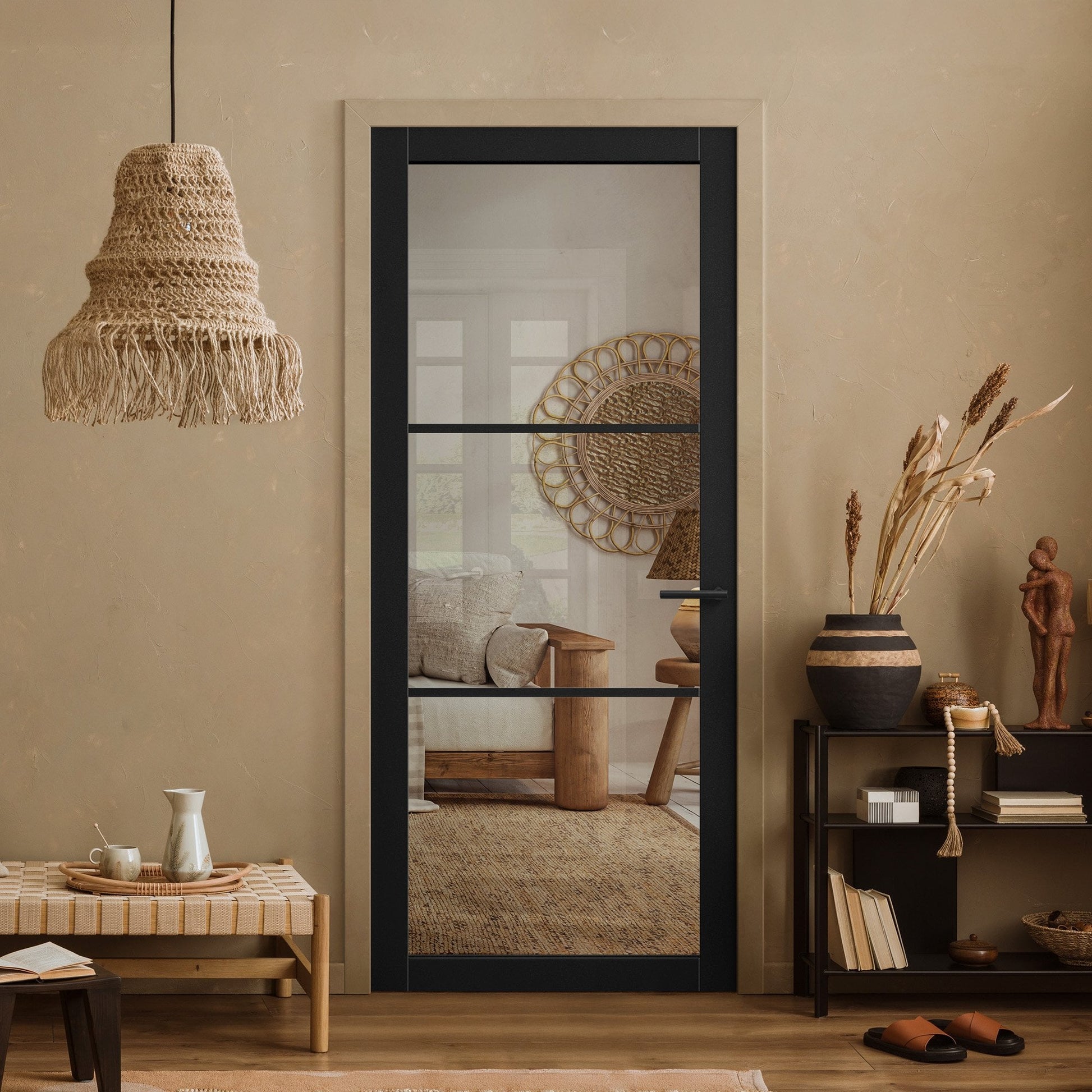 Internal Primed Industrial 2.0 Lifestyle 3 Light Clear Glass Door (119805)