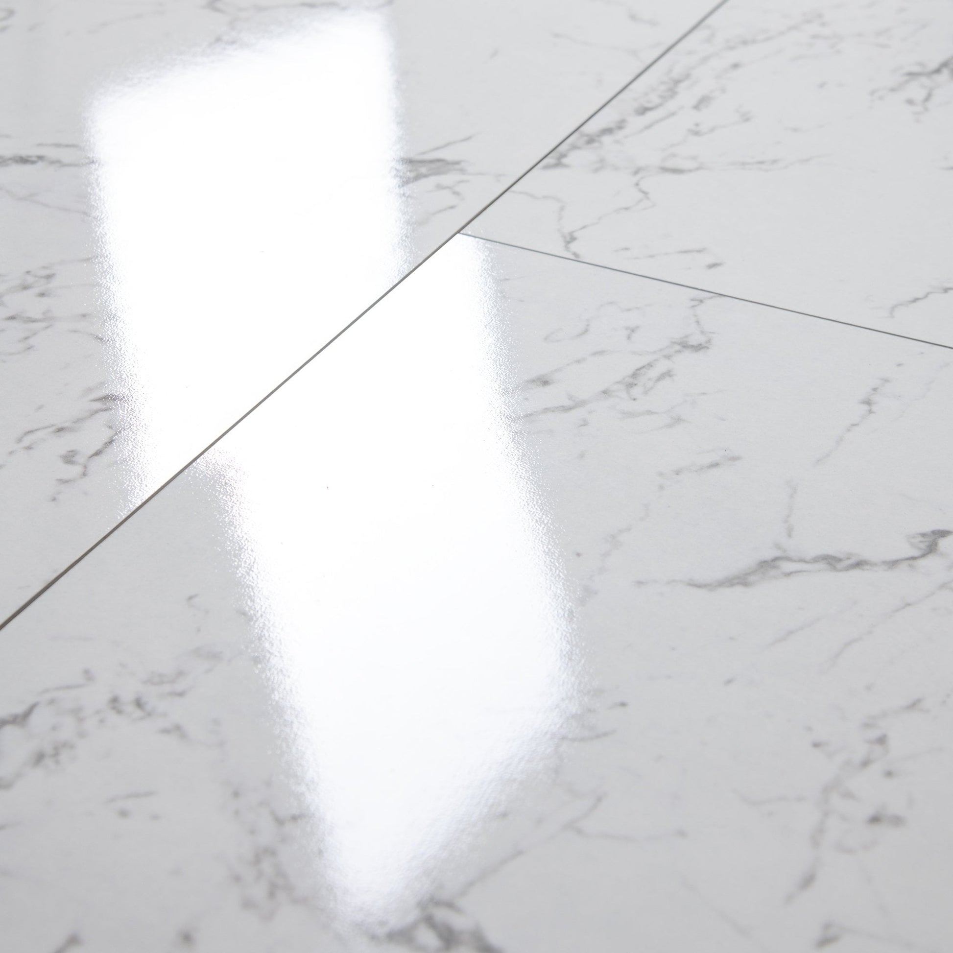 Carrara Marble - Lustre Stone 8mm High Gloss Laminate Flooring (90003)