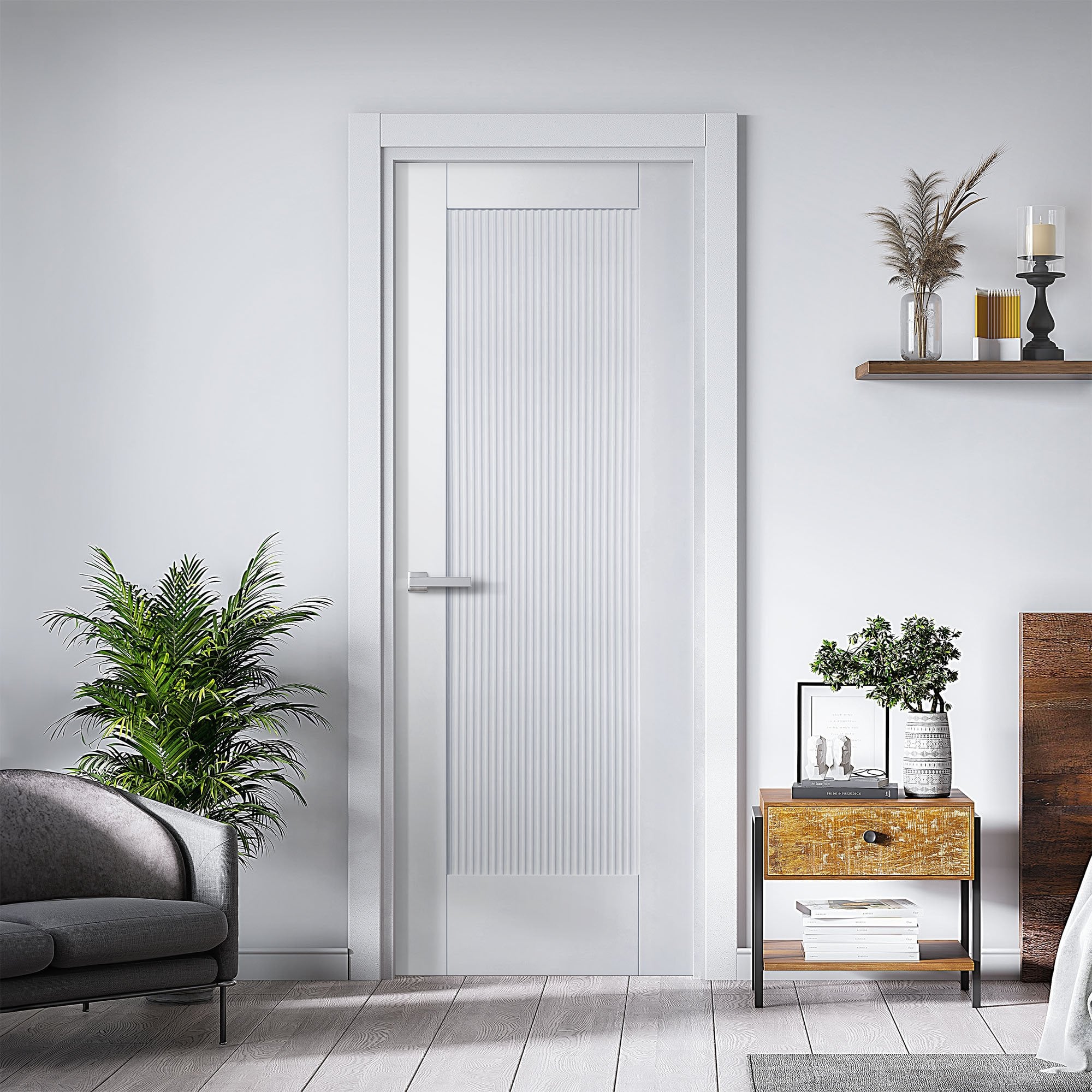White Internal Primed Fluted Pattern 10 Panelled Door | Leader Online
