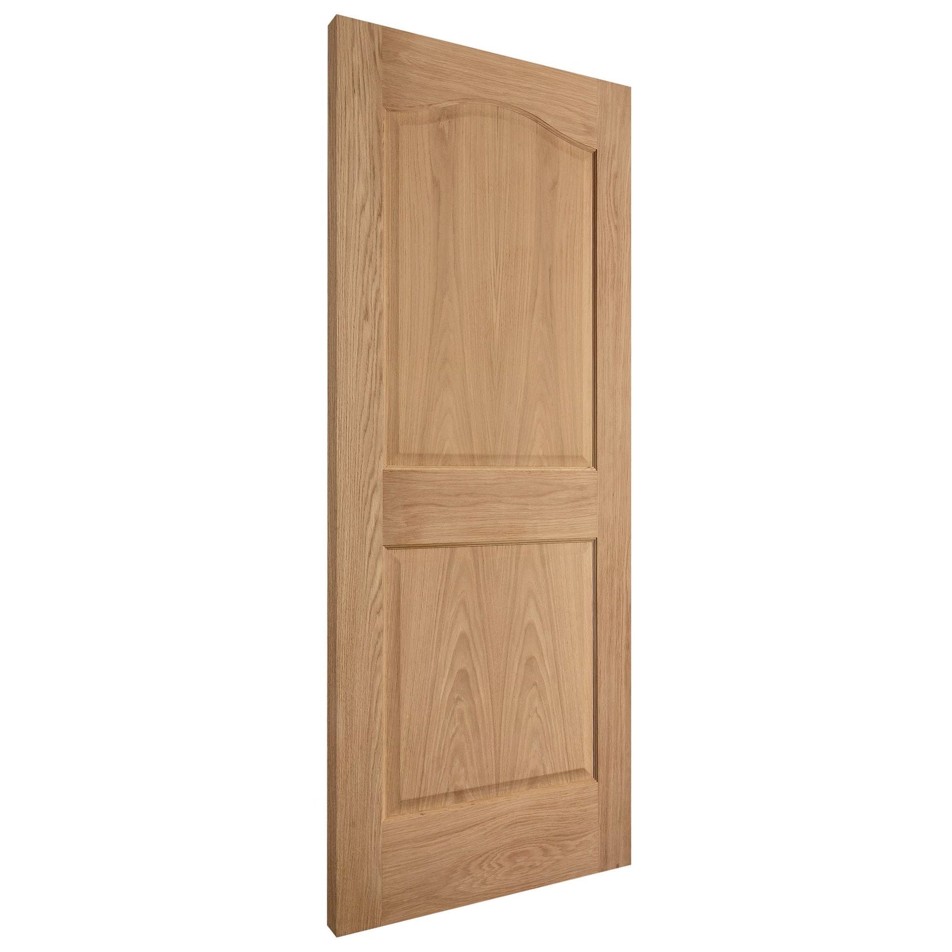 White Internal Unfinished Oak 2 Panel Arch Top Door (121765)
