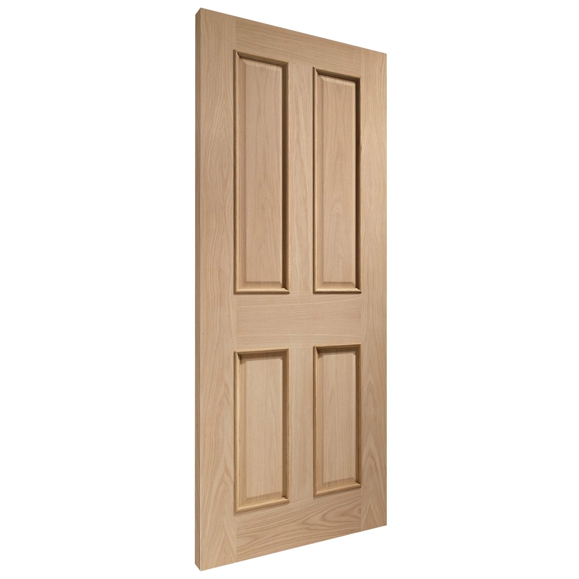White Internal Oak Oregon Raised Mouldings 4 Panel FD30 Fire Door (121820)