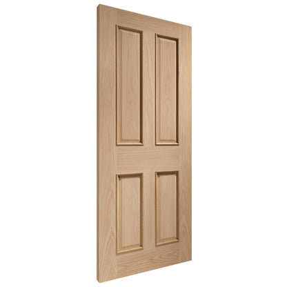 White Internal Oak Oregon Raised Mouldings 4 Panel FD30 Fire Door (121820)