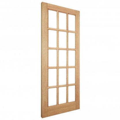 White Oak Internal Unfinished 15 Light Clear Glass KF Door (121784)