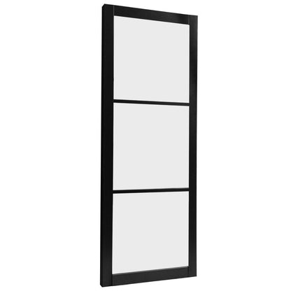 Jet Black Internal Fully Finished 3 Light Obscure Glass Industrial Studio Door (124155)