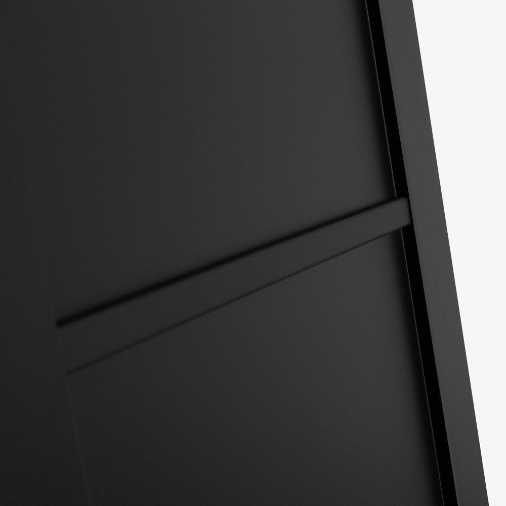 Jet Black Internal Fully Finished 3 Panel Industrial Studio Door (124156)