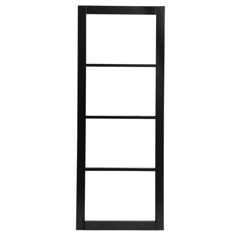 Jet Black Internal Fully Finished 4 Light Clear Glass Industrial Studio Door (124159)