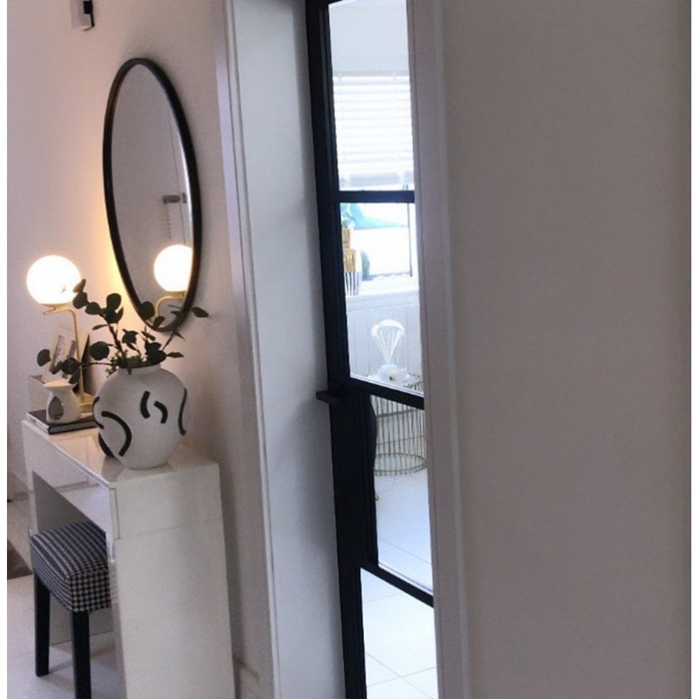 Jet Black Internal Fully Finished 4 Light Clear Glass Industrial Studio Door (124159)