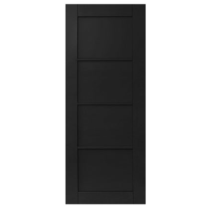 Jet Black Internal Fully Finished 4 Panel Industrial Studio FD30 Fire Door (124163)