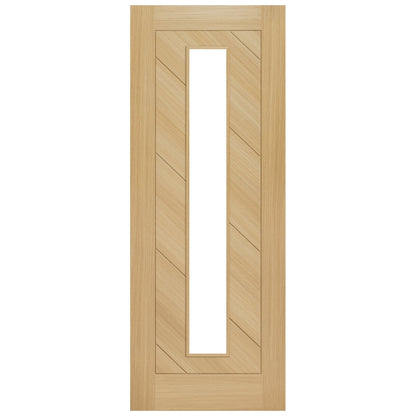 Blonde Oak Internal Fully Finished Endure Laminate Stockholm Clear Glass Door (122005)