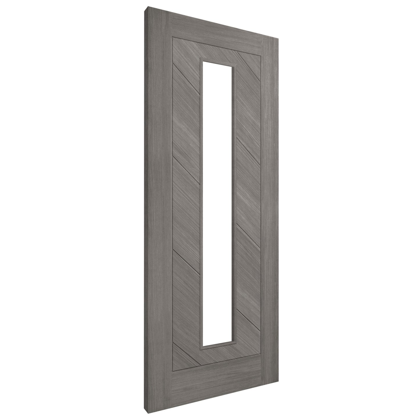 Light Grey Internal Fully Finished Endure Laminate Stockholm Clear Glass Door (122011)