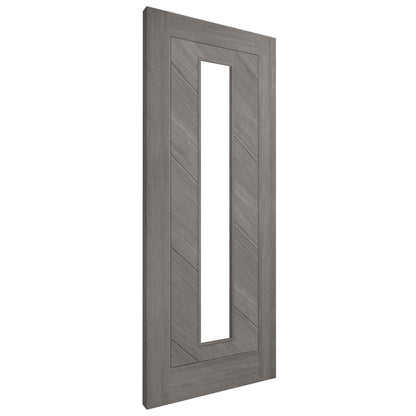 Light Grey Internal Fully Finished Endure Laminate Stockholm Clear Glass Door (122011)