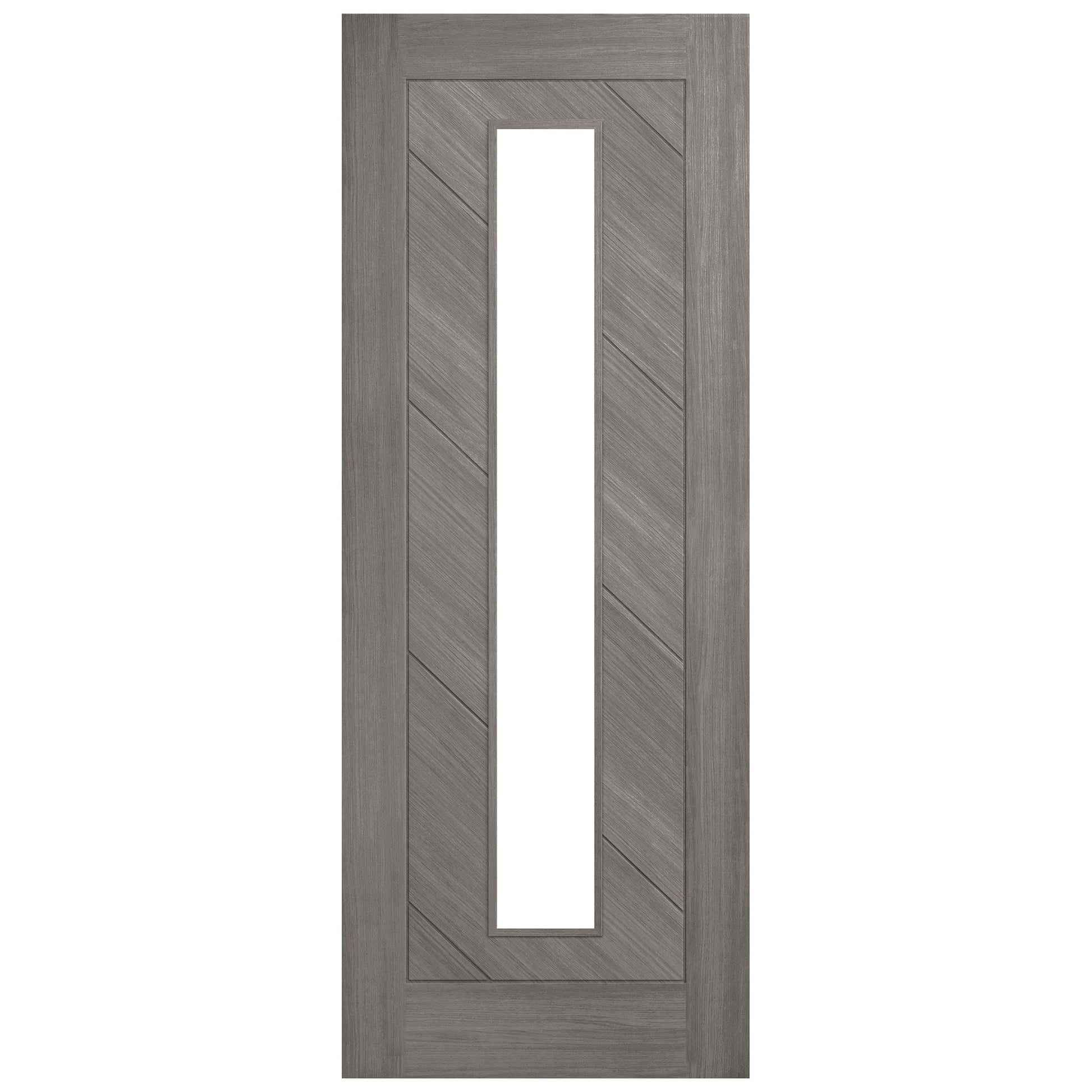 Light Grey Internal Fully Finished Endure Laminate Stockholm Clear Glass Door (122011)