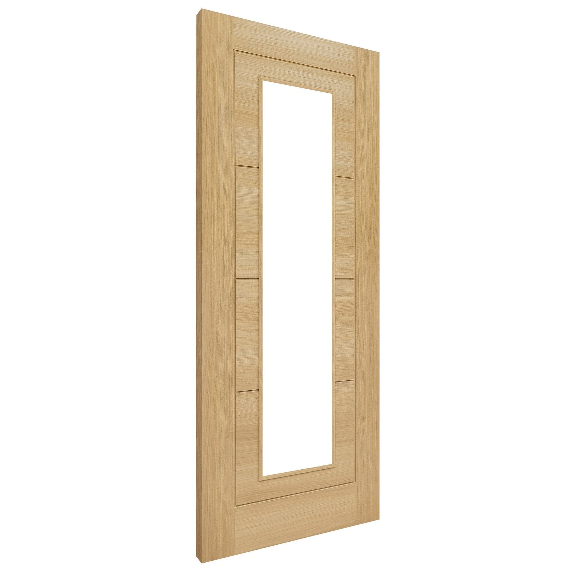 Blonde Oak Internal Fully Finished Endure Laminate Ladder Clear Glass Door (121993)