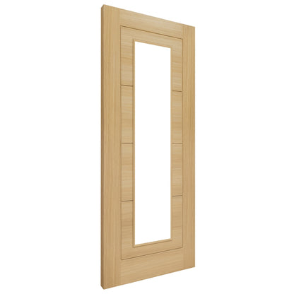 Blonde Oak Internal Fully Finished Endure Laminate Ladder Clear Glass Door (121993)