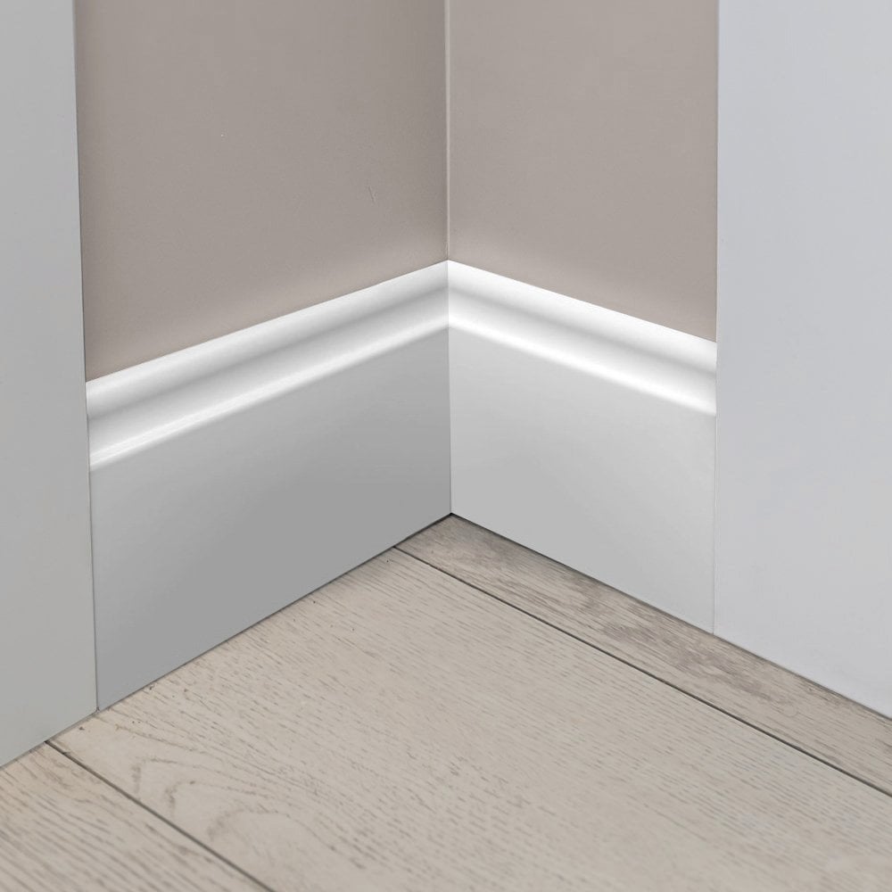 White - 2.4m Painted Decorative Large Base Moulding (120107)
