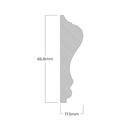 White - 2.4m Painted Chair Moulding (120098)