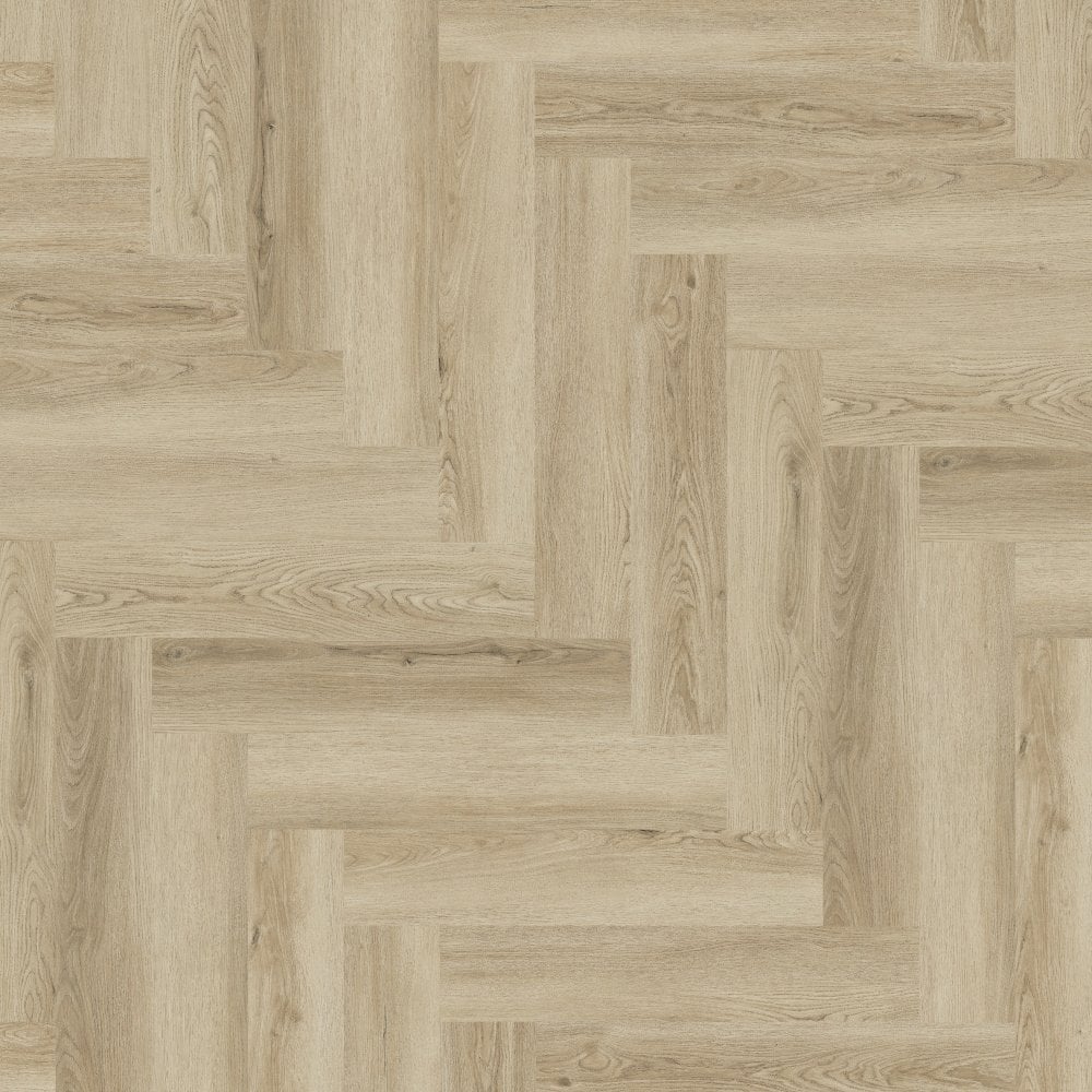 Beaumont Oak - Luxe Vision Herringbone 5mm Embossed Purecoat Rigid Core Vinyl Flooring (123030)