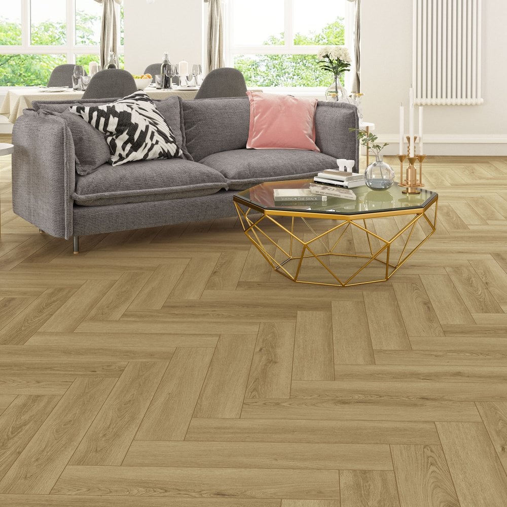 Leader-Tec | Colwood Oak - LuxeVision Herringbone SPC 5mm Rigid Core Vinyl Sample - EWH-3979-HB (SKU-345267)