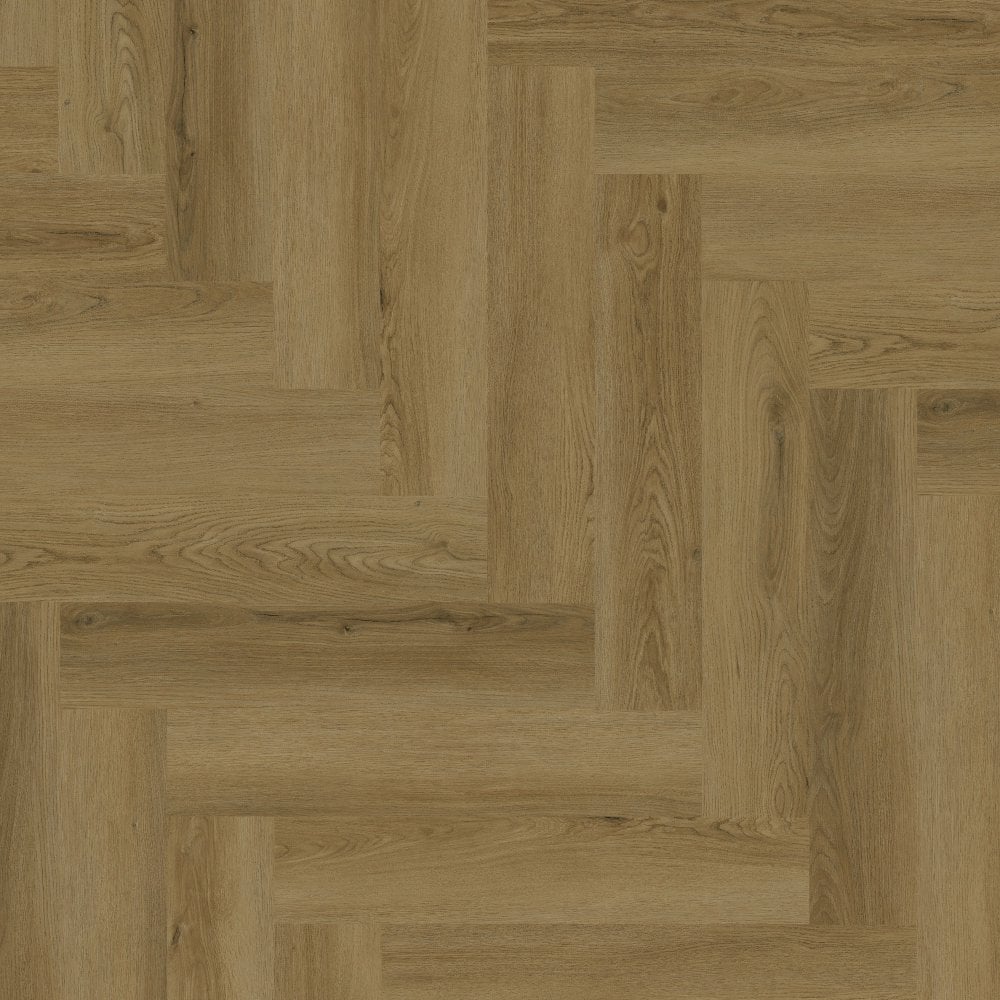 Edmonton Oak - Luxe Vision Herringbone 5mm Embossed Purecoat Rigid Core Vinyl Flooring (123028)