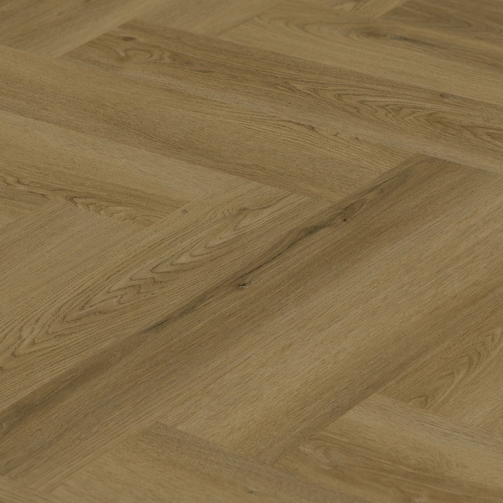 Edmonton Oak - Luxe Vision Herringbone 5mm Embossed Purecoat Rigid Core Vinyl Flooring (123028)