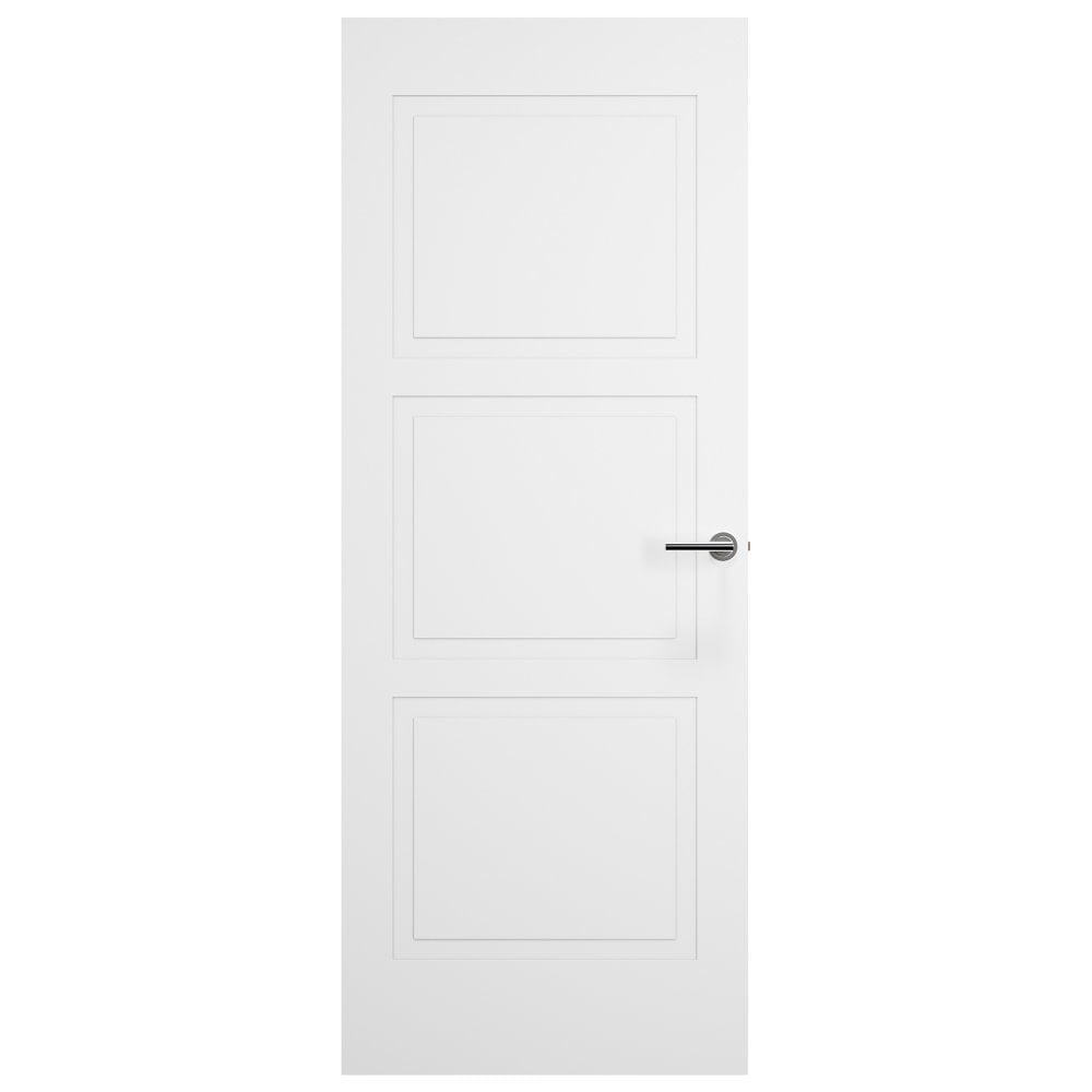White Internal Lifestyle Moulded Smooth Shallow Groove 3 Panel Door (124299)