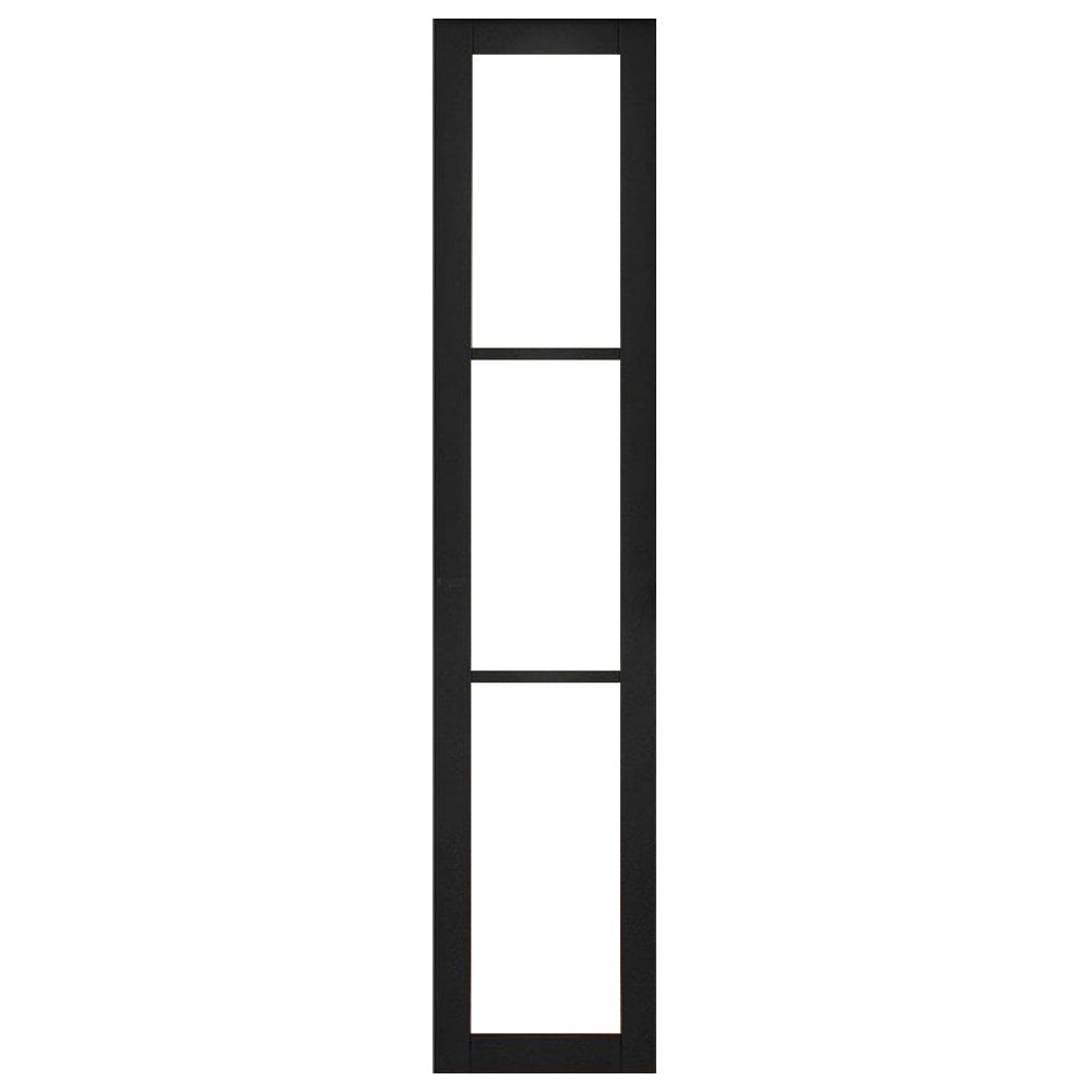 Black Internal Fully Finished Industrial Studio 3 Light Clear Glass Sidelight (119898)
