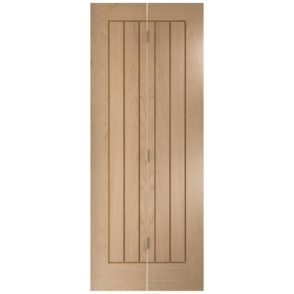 Oak Internal Unfinished Bi-Fold Oregon Cottage Door (47977)