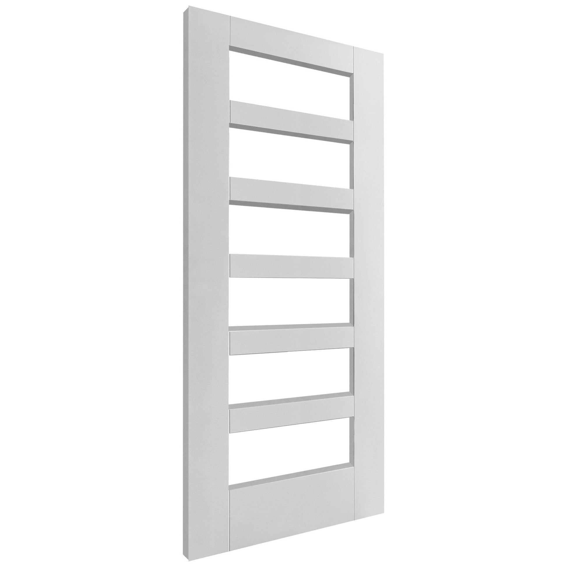 White internal Primed Trame Shaker 6 Light Clear Glass KF Door (121754)