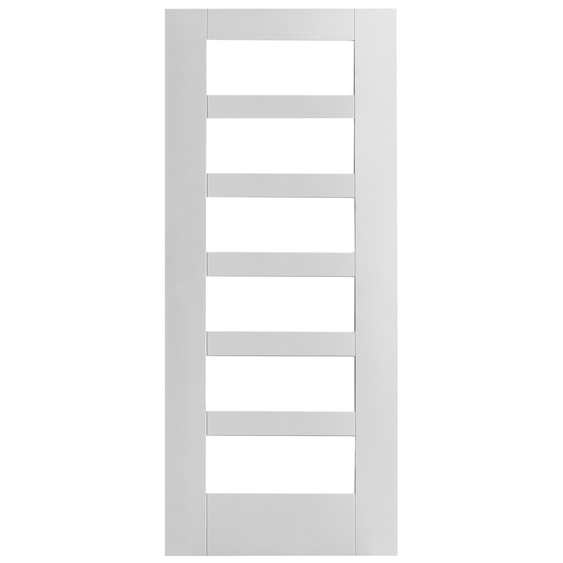 White internal Primed Trame Shaker 6 Light Clear Glass KF Door (121754)