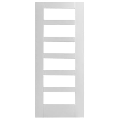White internal Primed Trame Shaker 6 Light Clear Glass KF Door (121754)