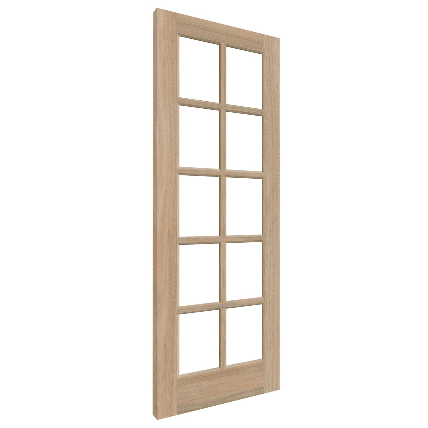 White Oak Unfinished Internal 10 Light Clear Glass KF Door (121783)