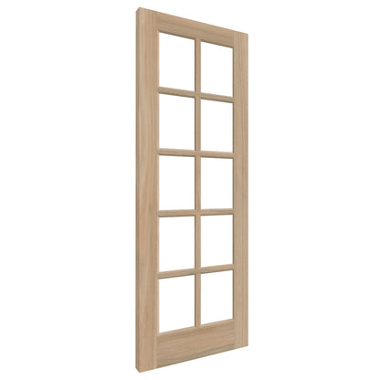 White Oak Unfinished Internal 10 Light Clear Glass KF Door (121783)
