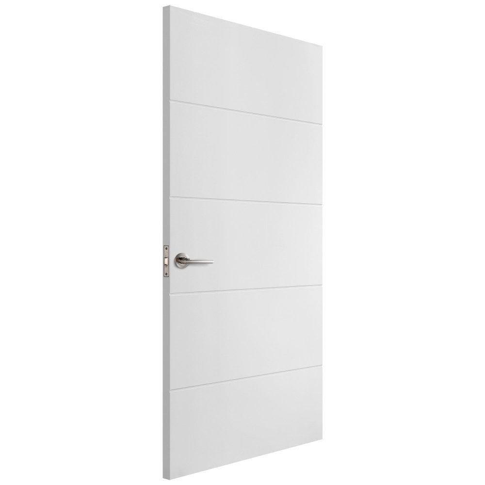 White Internal Lifestyle Moulded Smooth Horizontal 5 Panel FD30 Fire Door (124334)