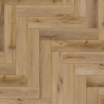 Quesnel Oak - Foundation Herringbone LVT 5mm Anti-Microbial UV Coated Rigid Core Vinyl Flooring (123002)