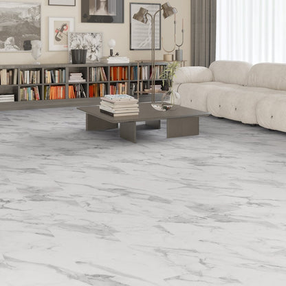 White Marble - Prime Plus 5mm Embossed Purecoat Rigid Core Vinyl Flooring (123024)