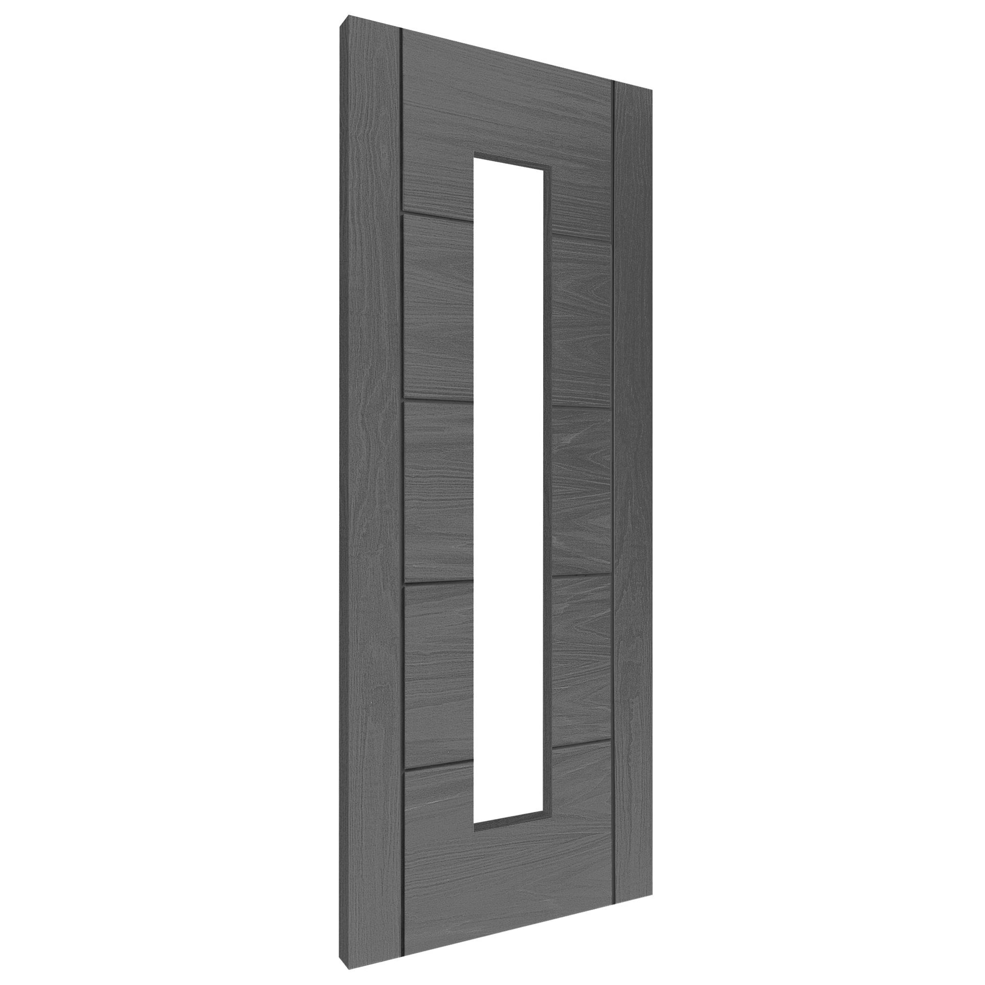 Ash Grey Internal Fully Finished Parma 1 Light Clear Glass Door (121185)