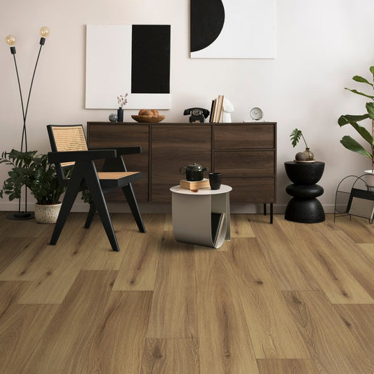 Sunlit Oak - Comfort Luxe Plus 12mm Laminate Sample (SKU-343972)