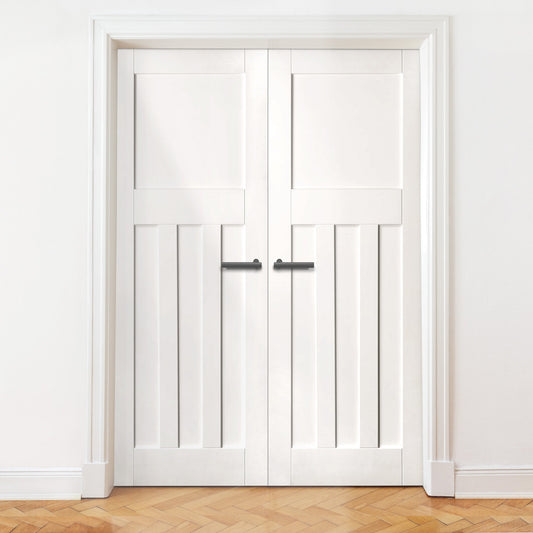 Internal White Primed 1930's DX 4 Panel Pair Door (121396)