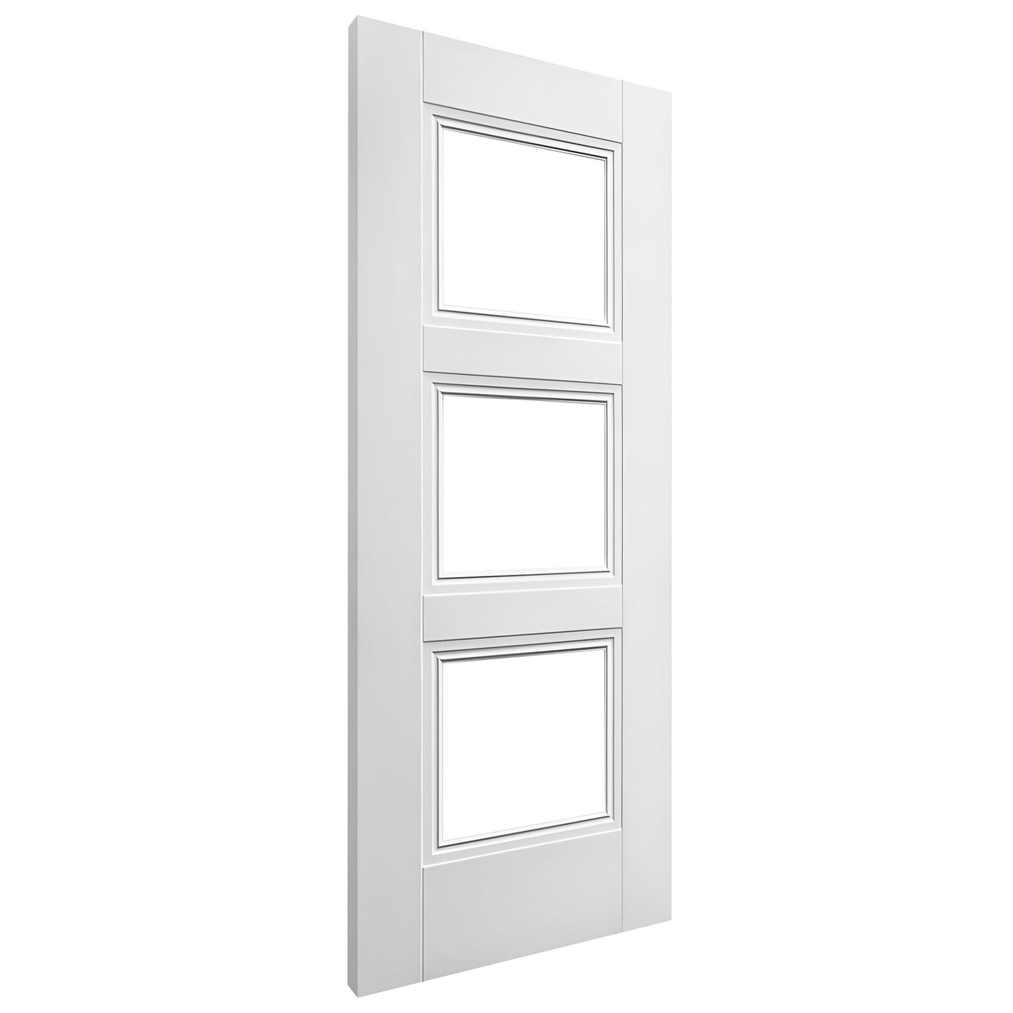 White Internal Primed Elegance Ripley 3 Light Clear Glass Made-to-Measure Door (120512)
