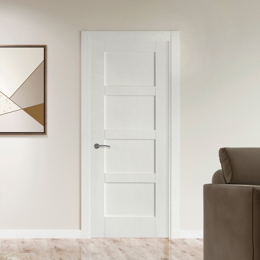 White Internal Primed 4 Panel Shaker Door (121751)