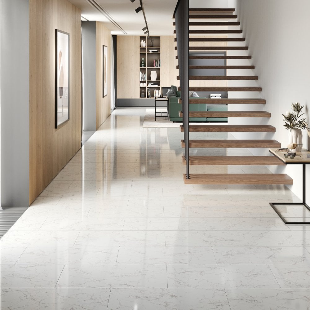 Carrara Marble Lustre 8mm High Gloss Laminate