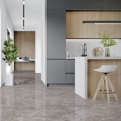 Agios Cinzento - Lustre Stone 8mm High Gloss Laminate Flooring (91931)