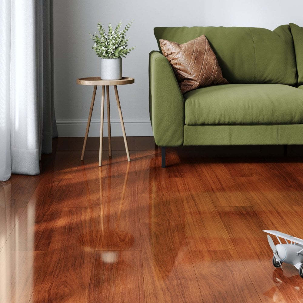 Karoo Merbau - Lustre 8mm High Gloss Laminate Flooring (84868)
