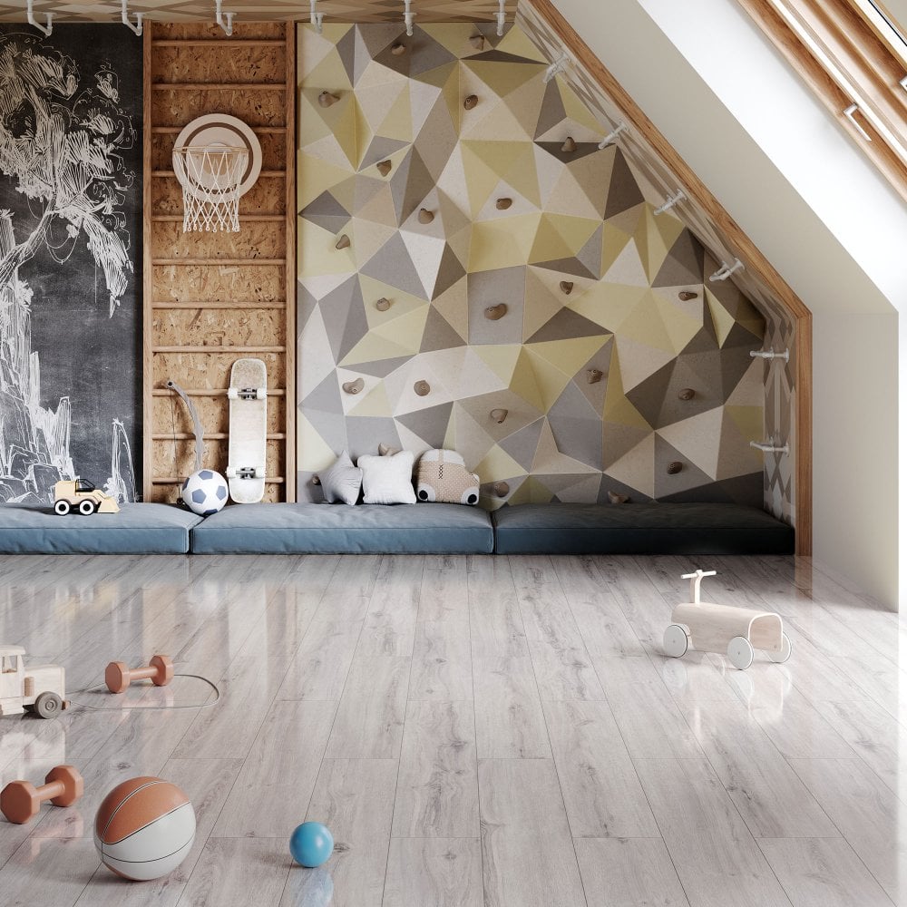Glacier Oak - Lustre 8mm High Gloss Laminate Flooring (89182)