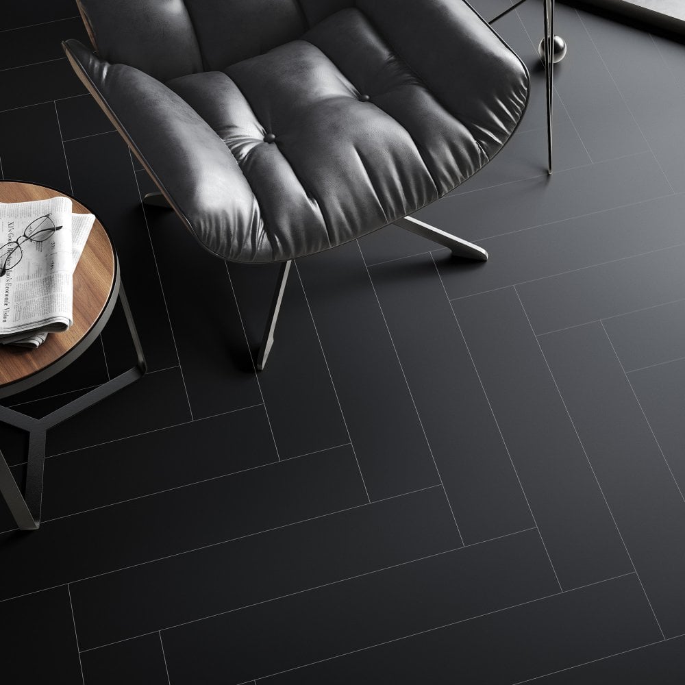 Black - Lustre SPC 6mm High Gloss Rigid Core Vinyl Flooring (108418)