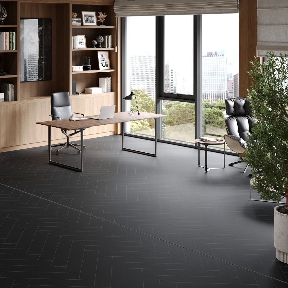 Black - Lustre SPC 6mm High Gloss Rigid Core Vinyl Flooring (108418)