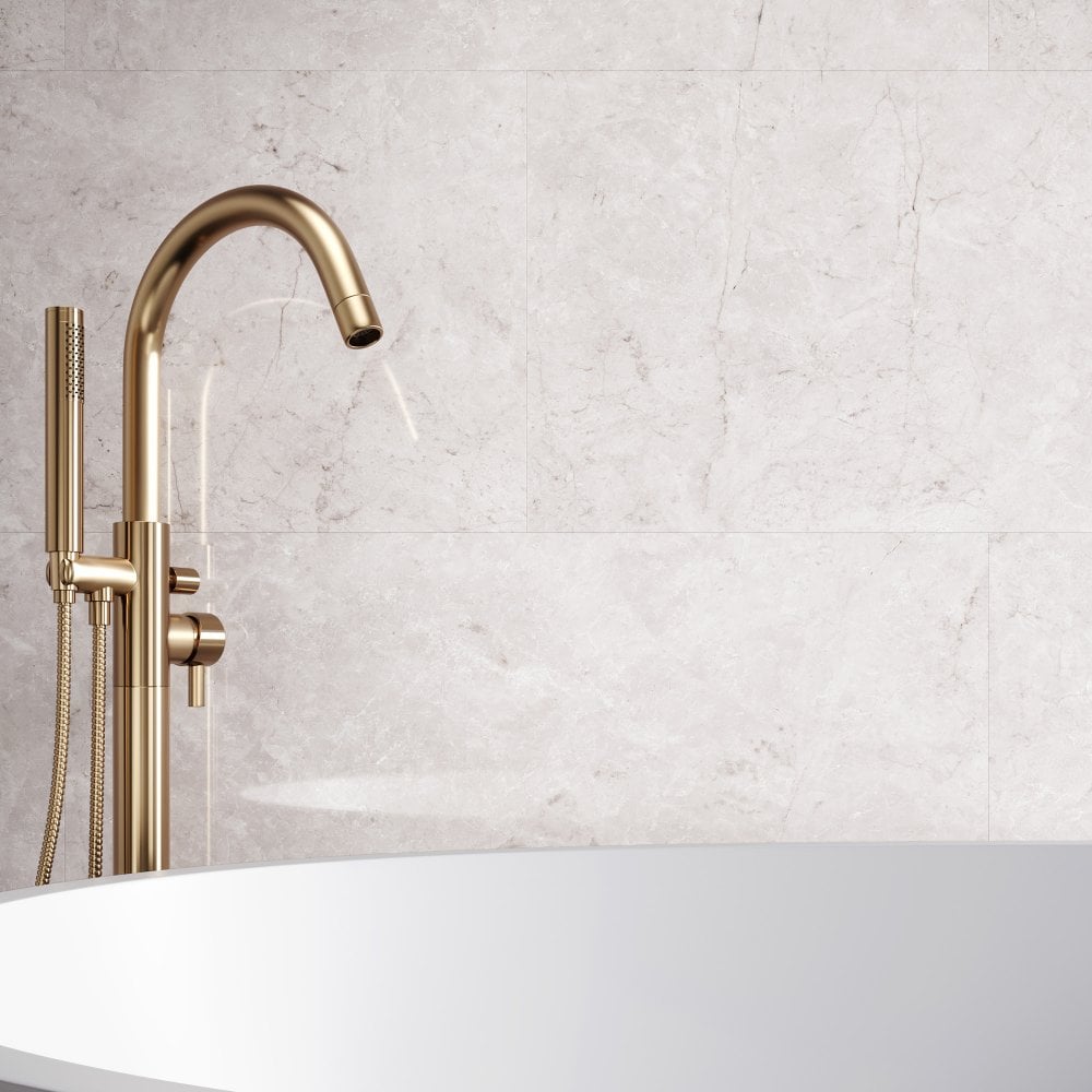 Toscano Chiaro - Lustre Stone 800 x 400mm Waterproof Wall Panelling (122541)
