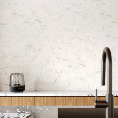 Carrara Marble - Lustre Stone 800 x 400mm Waterproof Wall Panelling (122540)
