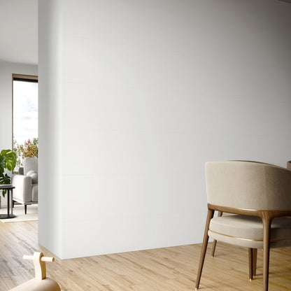 White - Lustre Stone 800 x 400mm Waterproof Wall Panelling (122537)